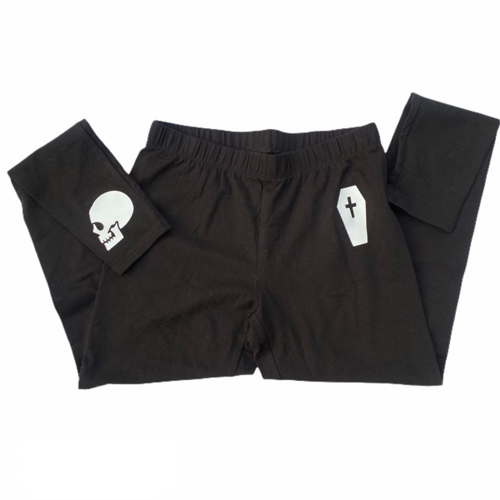 New Gothic Black Custom Spooky Leggings Pants